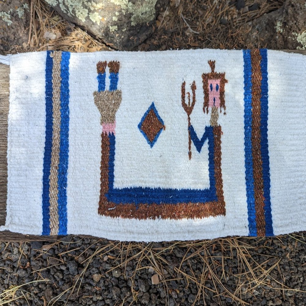 Native American Inspired Yei Handmade Weaving Rug - Traditional Native Art ***